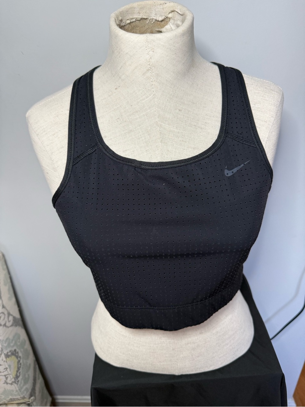 Nike Black Perforated Athletic Sports Bra